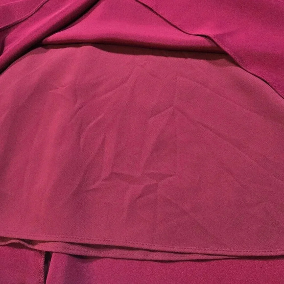 J.crew Burgundy Cocktail Dress V-neck Cap Sleeve Impire Waist 100% Silk Size 10 - Picture 10 of 13